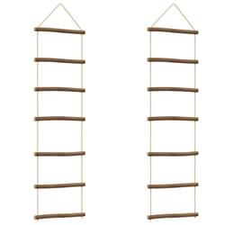 vidaXL Wall Decorations Ladder-Shaped Decor Wall Ornament 2 pcs Natural Branch - 30 x 100 cm