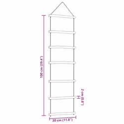 vidaXL Wall Decorations Ladder-Shaped Decor Wall Ornament 2 pcs Natural Branch - 30 x 100 cm - Additional view 6
