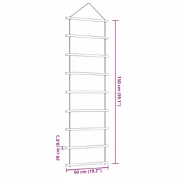 vidaXL Wall Decorations Ladder-Shaped Decor Wall Ornament 2 pcs Natural Branch - 50 x 150 cm - Additional view 6
