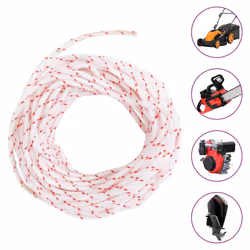 vidaXL Pull Starter Cord Recoil Pull Cord Starter Rope White and Red Nylon - 3 mm