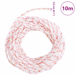 vidaXL Pull Starter Cord Recoil Pull Cord Starter Rope White and Red Nylon - 3 mm