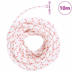 vidaXL Pull Starter Cord Recoil Pull Cord Starter Rope White and Red Nylon - 5 mm