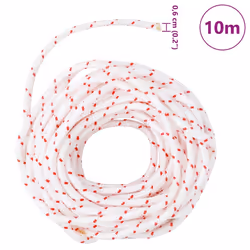 vidaXL Pull Starter Cord Recoil Pull Cord Starter Rope White and Red Nylon - 6 mm