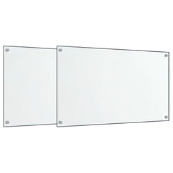 vidaXL Kitchen Backsplash Wall Tile Panel Kitchen Back Wall Tempered Glass - transparent, 70 x 40 cm