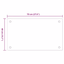vidaXL Kitchen Backsplash Wall Tile Panel Kitchen Back Wall Tempered Glass - transparent, 70 x 40 cm