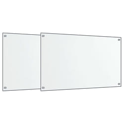 vidaXL Kitchen Backsplash Wall Tile Panel Kitchen Back Wall Tempered Glass - transparent, 70 x 50 cm