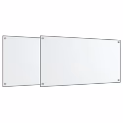 vidaXL Kitchen Backsplash Wall Tile Panel Kitchen Back Wall Tempered Glass - transparent, 80 x 50 cm