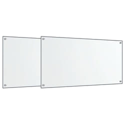 vidaXL Kitchen Backsplash Wall Tile Panel Kitchen Back Wall Tempered Glass - transparent, 80 x 50 cm