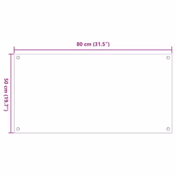 vidaXL Kitchen Backsplash Wall Tile Panel Kitchen Back Wall Tempered Glass - transparent, 80 x 50 cm