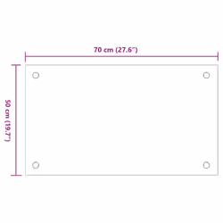 vidaXL Kitchen Backsplash Wall Tile Panel Kitchen Back Wall Tempered Glass - black, 70 x 50 cm