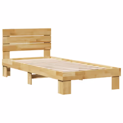 vidaXL Bed Frame with Headboard without Mattress 75x190 cm Solid Wood Oak