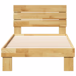 vidaXL Bed Frame with Headboard without Mattress 75x190 cm Solid Wood Oak - Additional view 5