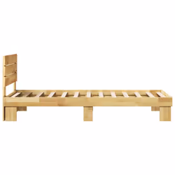vidaXL Bed Frame with Headboard without Mattress 75x190 cm Solid Wood Oak - Additional view 6