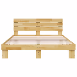 vidaXL Bed Frame with Headboard without Mattress 135x190 cm Solid Wood Oak - Additional view 5