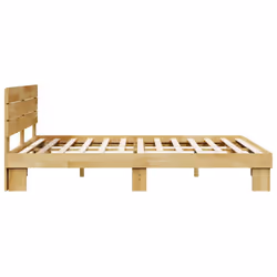 vidaXL Bed Frame with Headboard without Mattress 135x190 cm Solid Wood Oak - Additional view 6