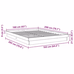 vidaXL Bed Frame without Mattress 160x200 cm Solid Wood Oak bedroom furniture