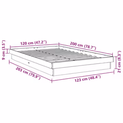 vidaXL Bed Frame without Mattress 120x200 cm Solid Wood Oak bedroom furniture