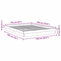 vidaXL Bed Frame without Mattress 135x190 cm Double Solid Wood Oak