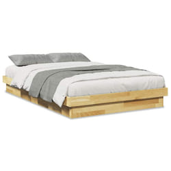vidaXL Bed Frame without Mattress 120x190 cm Small Double Solid Wood Oak