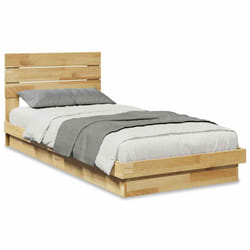 vidaXL Bed Frame with Headboard without Mattress 200x200 cm Solid Wood Oak - 100 x 200 cm