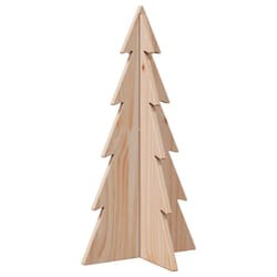 vidaXL Wooden Christmas Tree for Decoration Xmas Tree Solid Wood Pine - natural, 59.5 cm