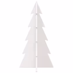 vidaXL Wooden Christmas Tree for Decoration Xmas Tree Solid Wood Pine - white, 59.5 cm