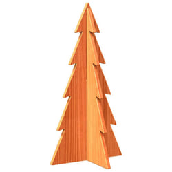 vidaXL Wooden Christmas Tree for Decoration Xmas Tree Solid Wood Pine - wax brown, 59.5 cm