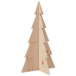 vidaXL Wooden Christmas Tree for Decoration Xmas Tree Solid Wood Pine - natural, 80 cm