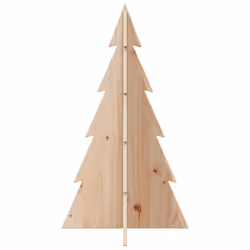 vidaXL Wooden Christmas Tree for Decoration Xmas Tree Solid Wood Pine - natural, 80 cm