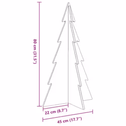 vidaXL Wooden Christmas Tree for Decoration Xmas Tree Solid Wood Pine - natural, 80 cm