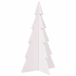 vidaXL Wooden Christmas Tree for Decoration Xmas Tree Solid Wood Pine - white, 80 cm