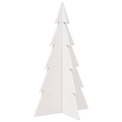 vidaXL Wooden Christmas Tree for Decoration Xmas Tree Solid Wood Pine - white, 80 cm