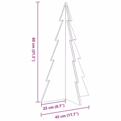 vidaXL Wooden Christmas Tree for Decoration Xmas Tree Solid Wood Pine - white, 80 cm