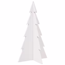 vidaXL Wooden Christmas Tree for Decoration Xmas Tree Solid Wood Pine - white, 80 cm - Additional view 4