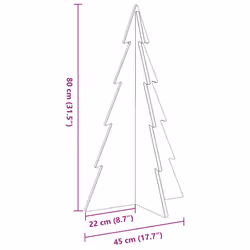 vidaXL Wooden Christmas Tree for Decoration Xmas Tree Solid Wood Pine - wax brown, 80 cm - Additional view 3