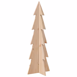 vidaXL Wooden Christmas Tree for Decoration Xmas Tree Solid Wood Pine - natural, 112 cm
