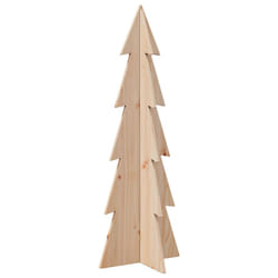 vidaXL Wooden Christmas Tree for Decoration Xmas Tree Solid Wood Pine - natural, 112 cm
