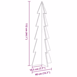 vidaXL Wooden Christmas Tree for Decoration Xmas Tree Solid Wood Pine - natural, 112 cm