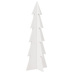 vidaXL Wooden Christmas Tree for Decoration Xmas Tree Solid Wood Pine - white, 112 cm