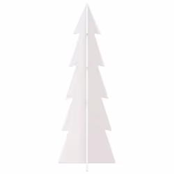 vidaXL Wooden Christmas Tree for Decoration Xmas Tree Solid Wood Pine - white, 112 cm - Additional view 2