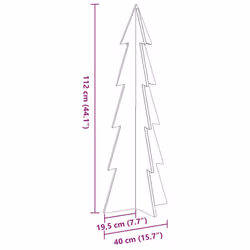 vidaXL Wooden Christmas Tree for Decoration Xmas Tree Solid Wood Pine - white, 112 cm - Additional view 3