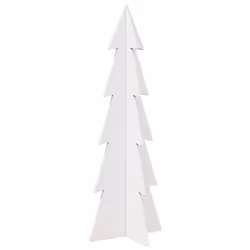 vidaXL Wooden Christmas Tree for Decoration Xmas Tree Solid Wood Pine - white, 112 cm - Additional view 4
