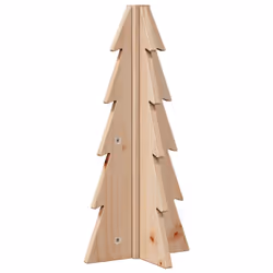 vidaXL Wooden Christmas Tree for Decoration Assemble Xmas Tree Solid Wood Pine - natural, 49 cm