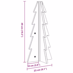 vidaXL Wooden Christmas Tree for Decoration Assemble Xmas Tree Solid Wood Pine - natural, 49 cm