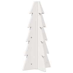 vidaXL Wooden Christmas Tree for Decoration Assemble Xmas Tree Solid Wood Pine - white, 49 cm