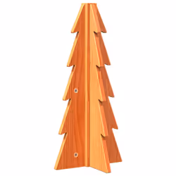 vidaXL Wooden Christmas Tree for Decoration Assemble Xmas Tree Solid Wood Pine - wax brown, 49 cm