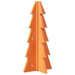 vidaXL Wooden Christmas Tree for Decoration Assemble Xmas Tree Solid Wood Pine - wax brown, 49 cm