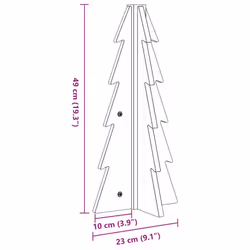 vidaXL Wooden Christmas Tree for Decoration Assemble Xmas Tree Solid Wood Pine - wax brown, 49 cm