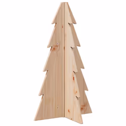 vidaXL Wooden Christmas Tree for Decoration Assemble Xmas Tree Solid Wood Pine - natural, 69.5 cm