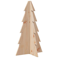 vidaXL Wooden Christmas Tree for Decoration Assemble Xmas Tree Solid Wood Pine - natural, 69.5 cm